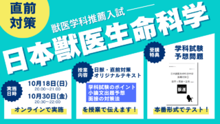 推薦直前対策・日本獣医・獣医学科
